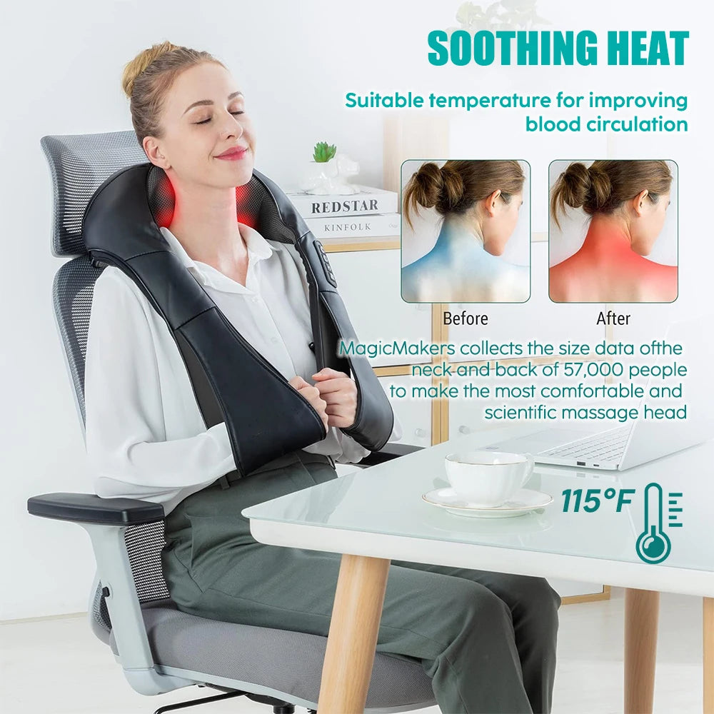 Relaxinex™ Shiatsu Heated Neck & Back Massager